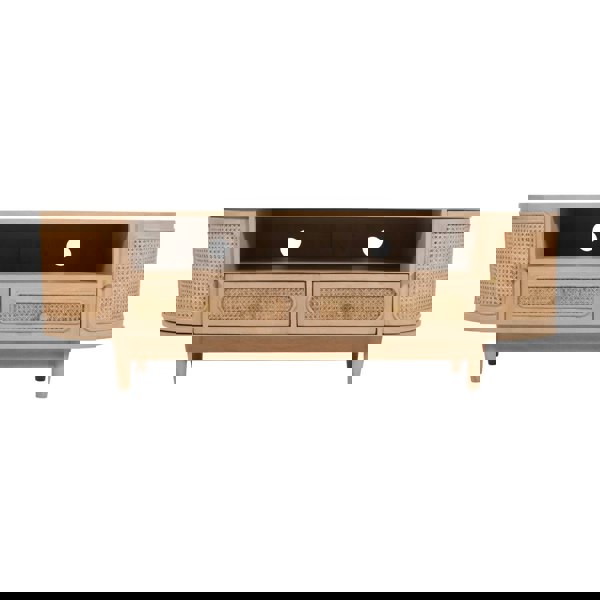 IH Design Carlester Cane And Wood 2 Drawers TV Cabinet