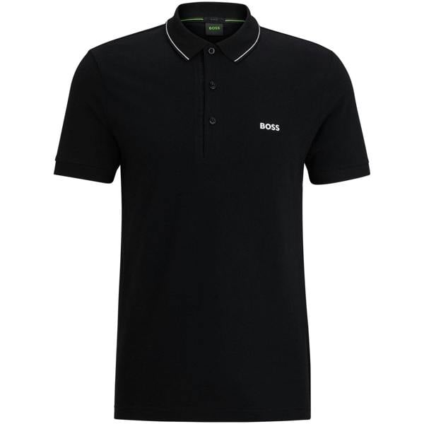 Boss Mens Paule 4 Slim Polo Shirt - Black - 