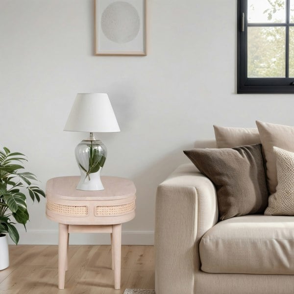 IH Design Carlester Cane And Wood Bedside Table
