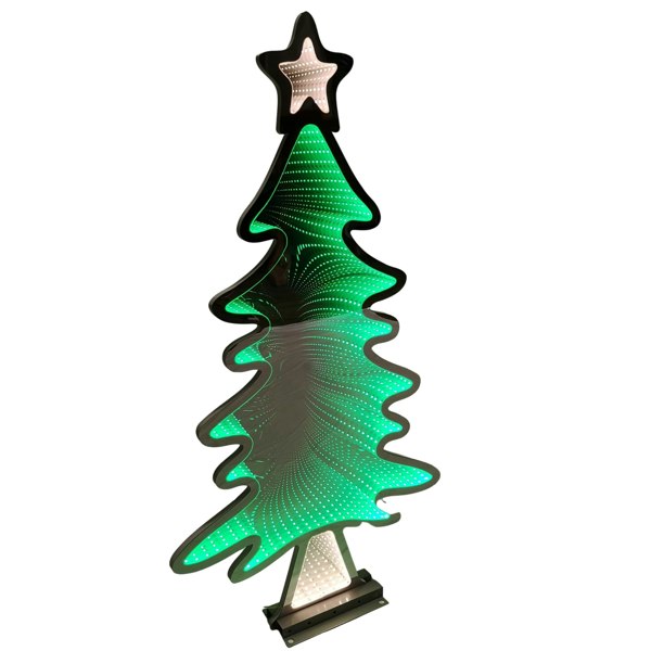 Samuel Alexander 95cm Infinity Light up Christmas Tree Decoration with Green LEDs on Metal Base