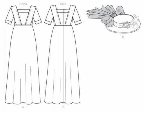Butterick Sewing Pattern 6610, Dresses, Headwear, Vintage Style for Women, A5 (6-8-10-12-14) - Intermediate
