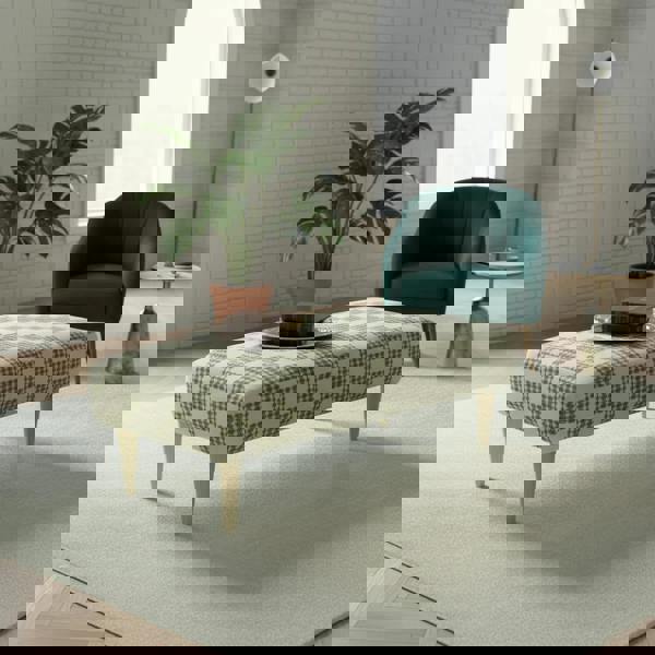 Multi-coloured abstract style bench for hallway or bedroom seating