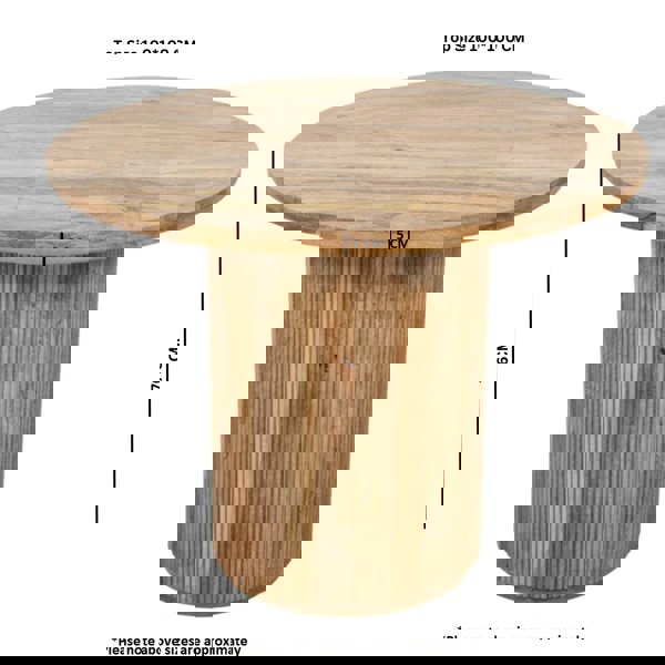 IH Design Niles Natural Solid Wood Round Dining Table
