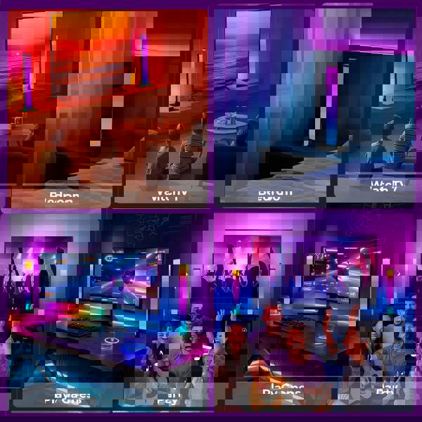 Emitto 2x Smart RGB LED Light Bar Ambient Lamp Color Changing Music TV Backlight