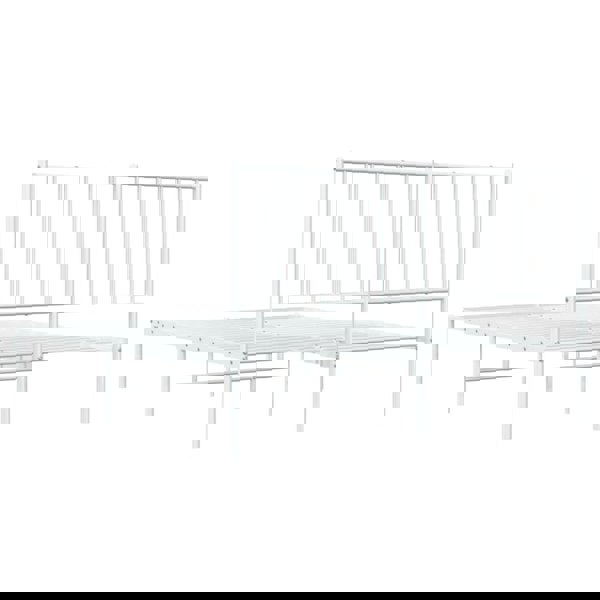 Berkfield Metal Bed Frame with Headboard White 140x200 cm