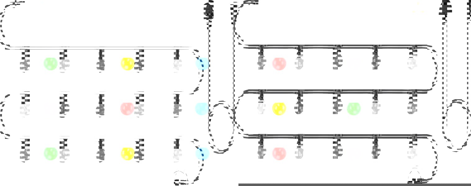 Eagle Connect Festoon Black Rubber IP65 5m/15x2w Coloured lamps