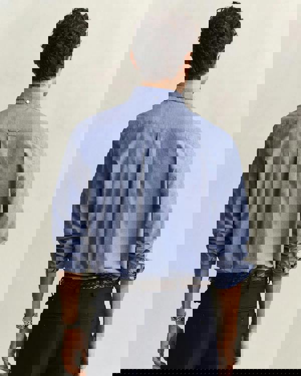 GANT Mens Regular Fit Long Sleeve Poplin Shirt - 436 College Blue