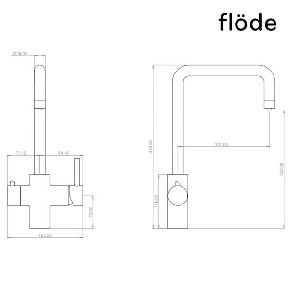 Flode tre | 3 in 1 Boiling Water Tap | Brushed Gold Finish