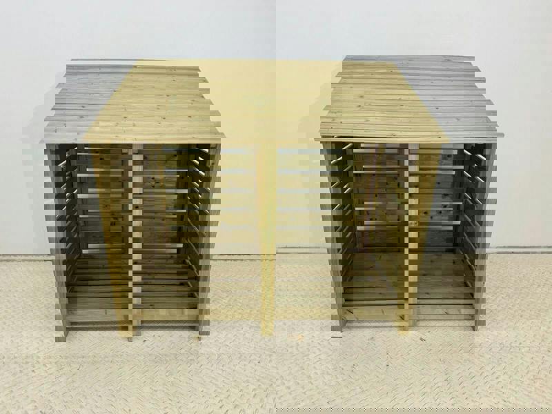 Arbor Garden Solutions Premium Slatted Wooden Log Store W-146cm, H-126cm or 180cm, D-88cm