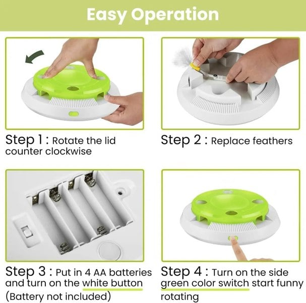 Dragodirect 8-Hole Interactive Cat Whack-a-Mole Toy Hunting Game with Feather & Mouse