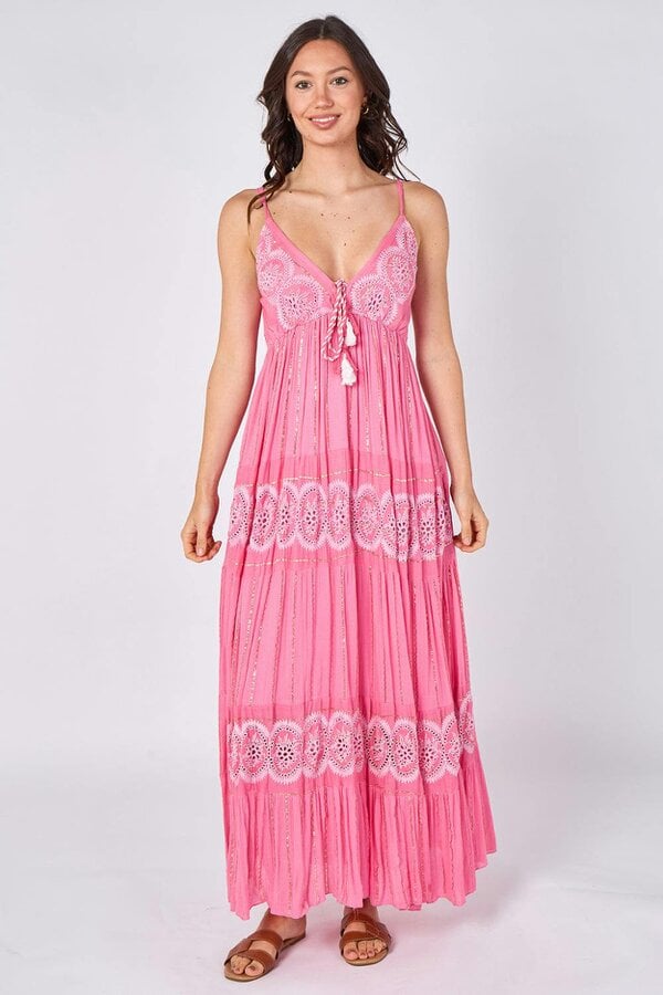 Lace Detail Boho Maxi Dress