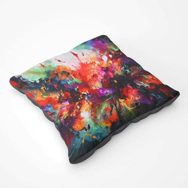 Warren Reed A Vibrant Abstract Painting Of Halloween Floor Cushion