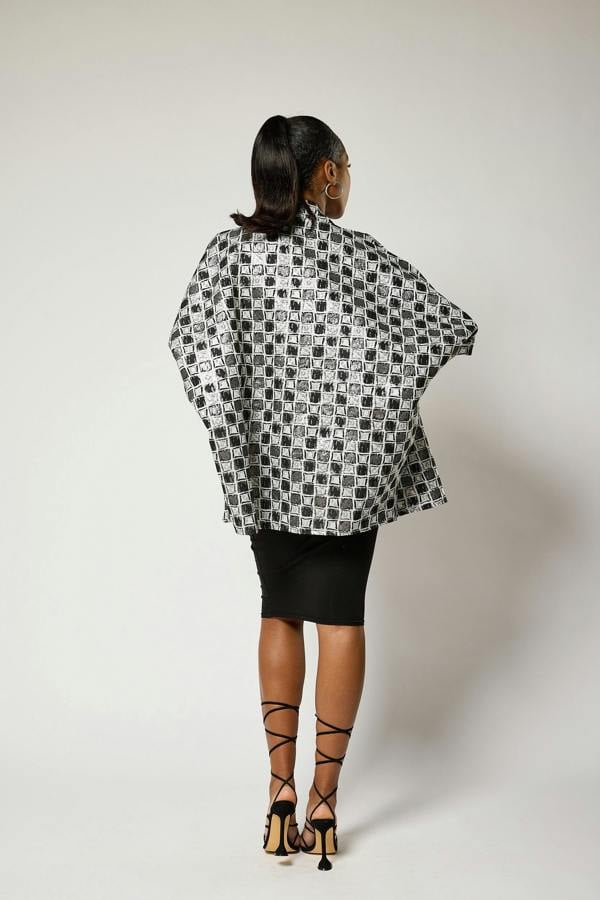 Lioness by TF Short Checkered Kimono Jacket