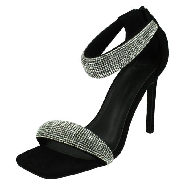 Spot On Ladies Spot On High Heeled Embellished Sandals F12054