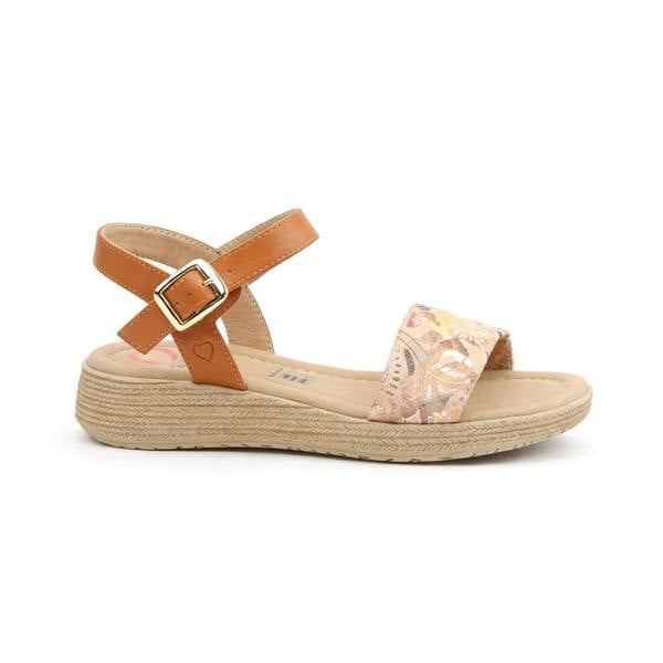 Heavenly Feet Heavenly Feet SARA Womens Platform Sandals Tan/Gold Multi