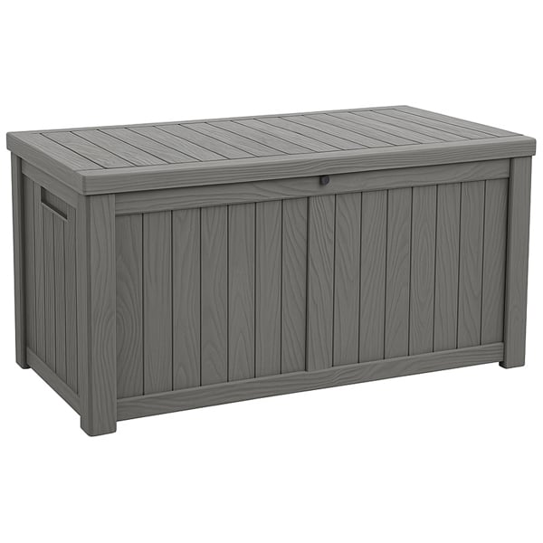 Centurion Supports TUNGSTEN 450 Litre 119 Gallon Waterproof Extra Large Lockable Easy-Open Garden Storage Box Outdoor Organiser in Grey