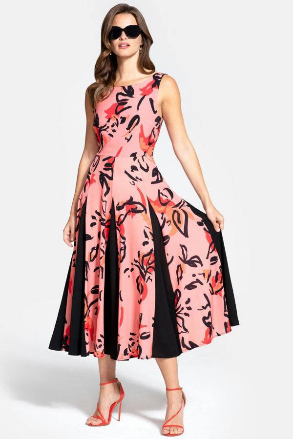 HotSquash Contrast Panel Midi Dress