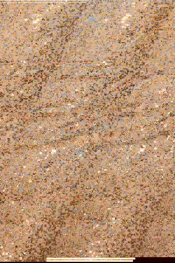 Cap Sleeve Iridescent Sequin Cowl Maxi Dress - Gold DR4633PLUS