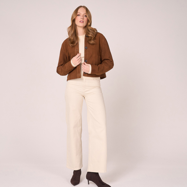 Barneys Originals Women's Button-Down Suede Jacket