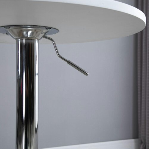 Wyld Haus Rocolo Metal And Wooden White Adjustable H8 Round Bar Table With Swivel Top