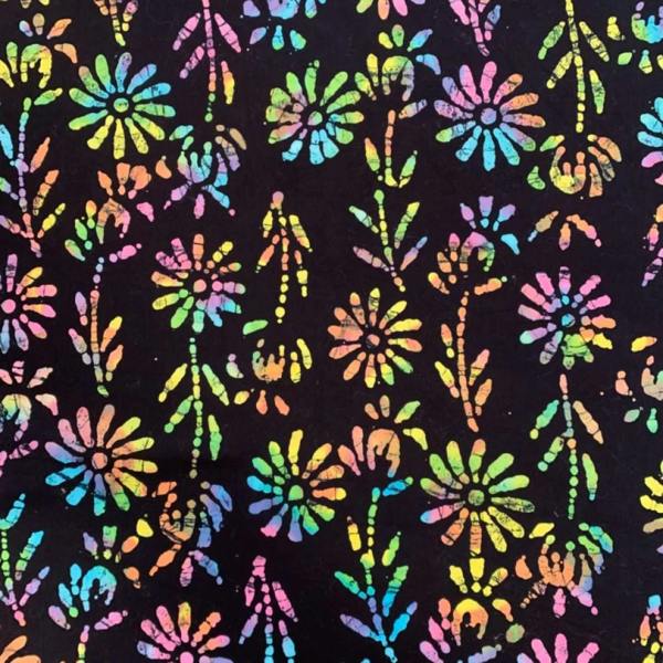 Minerva Multicoloured Cotton Batik Dressmaking & Quilting Fabric per metre, 110cm / 43" Wide