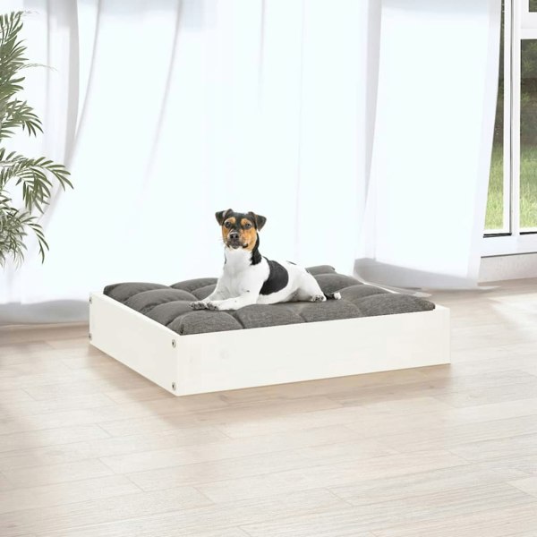 Berkfield Dog Bed White 51.5x44x9 cm Solid Wood Pine