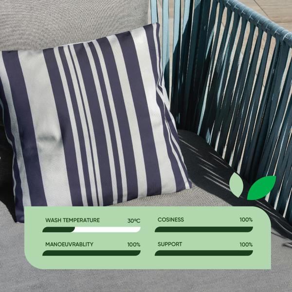 Gardenwize Pair of Outdoor Scatter Cushions – Blue Stripe Design