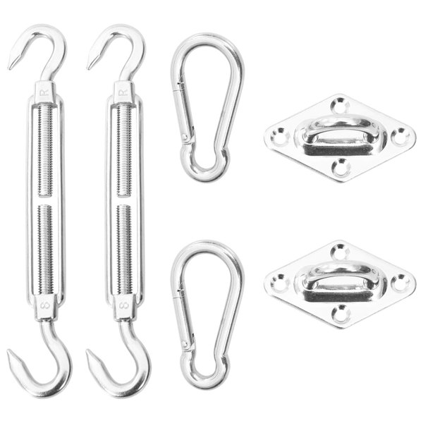 Berkfield 6 Piece Sunshade Sail Mounting Kit Stainless Steel