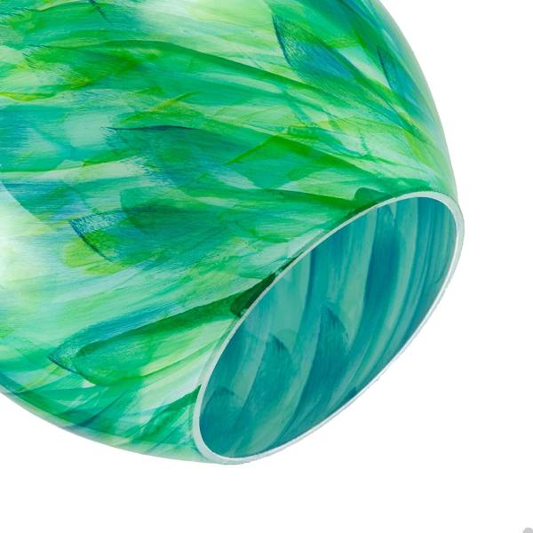 Modern Green Toned Glass Pendant Shade with Brushed Leaves Design Image 5