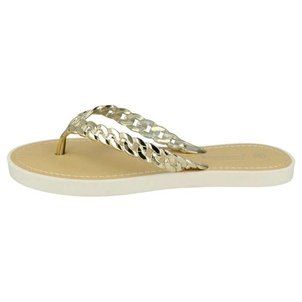 Savannah Ladies Savannah Toe Post Sandals With Upper Detailing