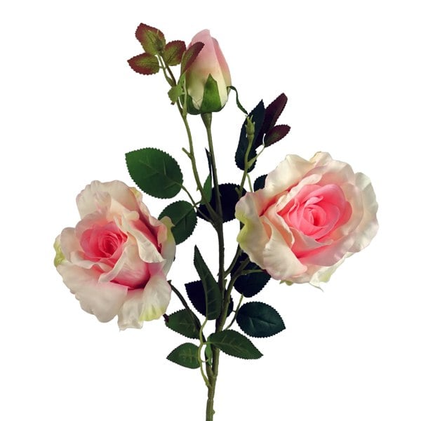 Leaf Pack of 6 x 80cm Artificial Pink Rose Stem - 18 flowers