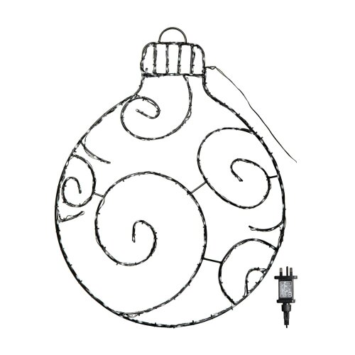 Samuel Alexander 78cm Metal Hanging Christmas Bauble with 245 Static & Twinkling LEDs in Blue & White