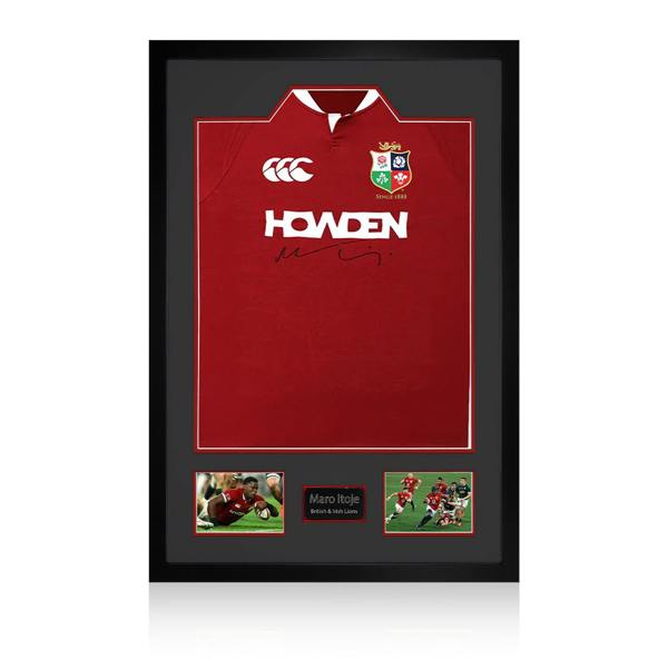 Maro Itoje Signed British & Irish Lions 2025 Shirt Premium Frame