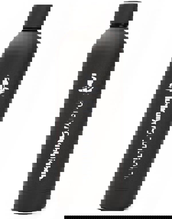 Vanilla Underground PlayStation Mens Black Basic Logo Print Stainless Steel Bottle (One Size)