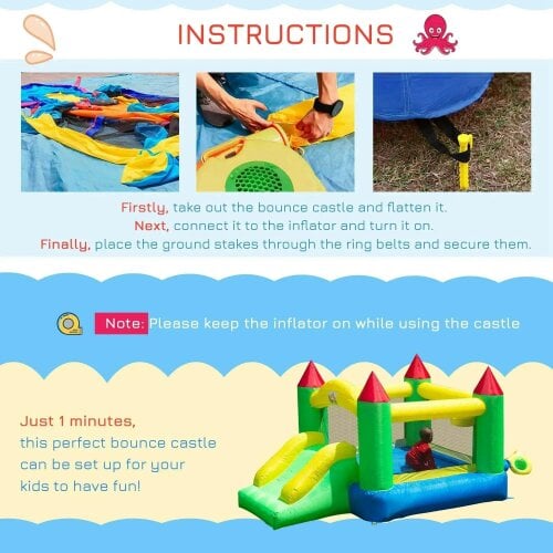 Nylon Inflatable Bouncy Castle Multi-Colour