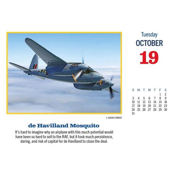Golden Age Of Flight Desk Calendar 2027, Desk Calendars, Day To View, History & Literature, Gift