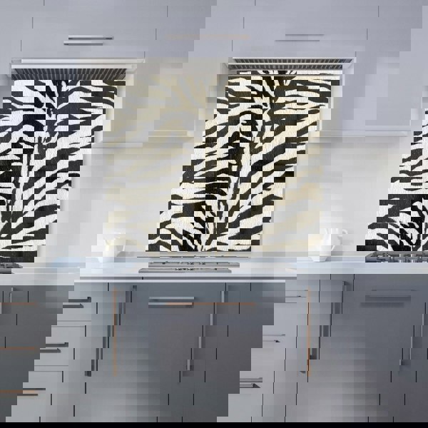 Warren Reed - Designer White Tiger Print Kitchen Splashback