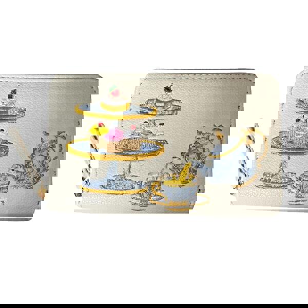 Fores Collection Afternoon Tea Embroidered Zip Around Purse