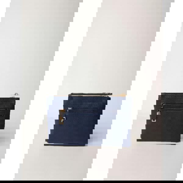 Blue Vanilla Detailed Zip Up Purse With Detachable Strap