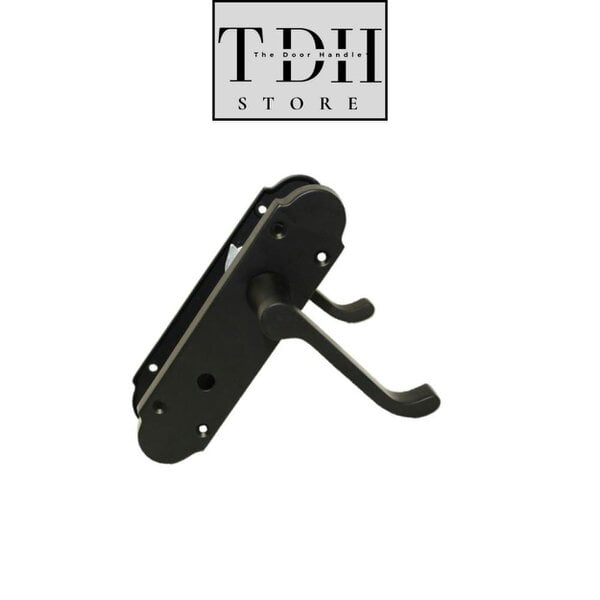 EDH Door Hardware Victorian Style Interior Matt Black Bathroom Door Handles - Classic Design