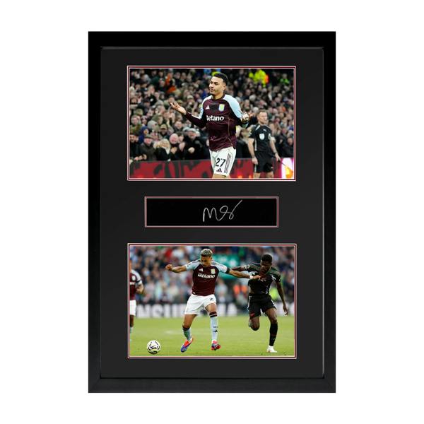 Morgan Rogers Signed Aston Villa Plaque Iconic Frame