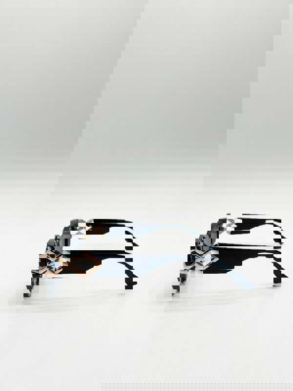 SVNX Cat-Eye Sunglasses with Side Detail in Black