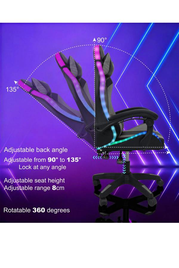 Groundlevel Gaming Office Chair with LED Lights