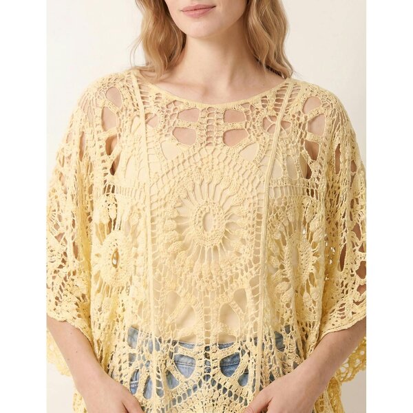 Blue Vanilla Crochet Detailed Kimono Top