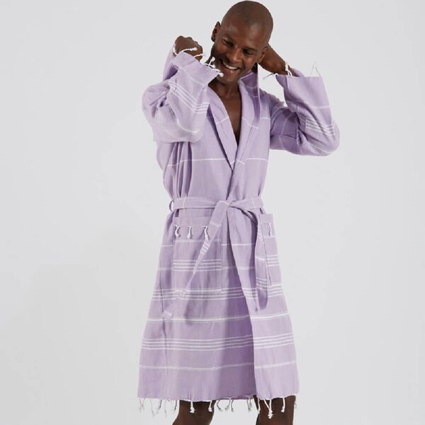 Cotton and Olive SET: Tassel Unisex Hammam Robe + Bath Sheet Set