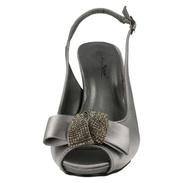 Anne Michelle Ladies Anne Michelle Peep Toe Diamante Bow Court Shoes F10254