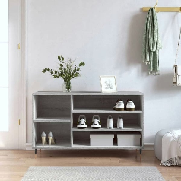Berkfield Shoe Cabinet Grey Sonoma 102x36x60 cm Engineered Wood