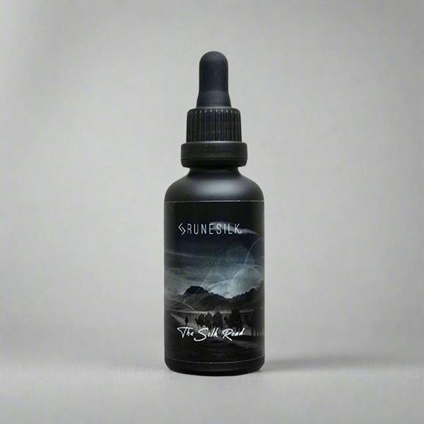Neroli, Sandalwood, Frankincense, Myrrh, Amyris, Benzoin, Patchouli, Geranium Bourbon & Nutmeg. The Silk Road Beard Oil