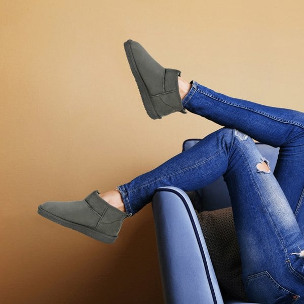 VIVA Women's Faux Fur Lined Boot Slippers - Memory Foam Anti-Slip Sole