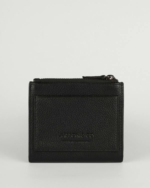 Larsson & Co Embossed Bi-Fold Leather Wallet With Zip Pocket